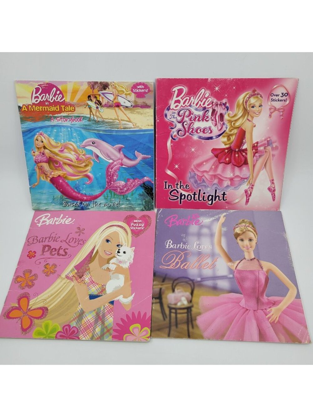 Barbie Huge Lot of 4 Softcover Mattel Children's Story Books for Girls - BB204